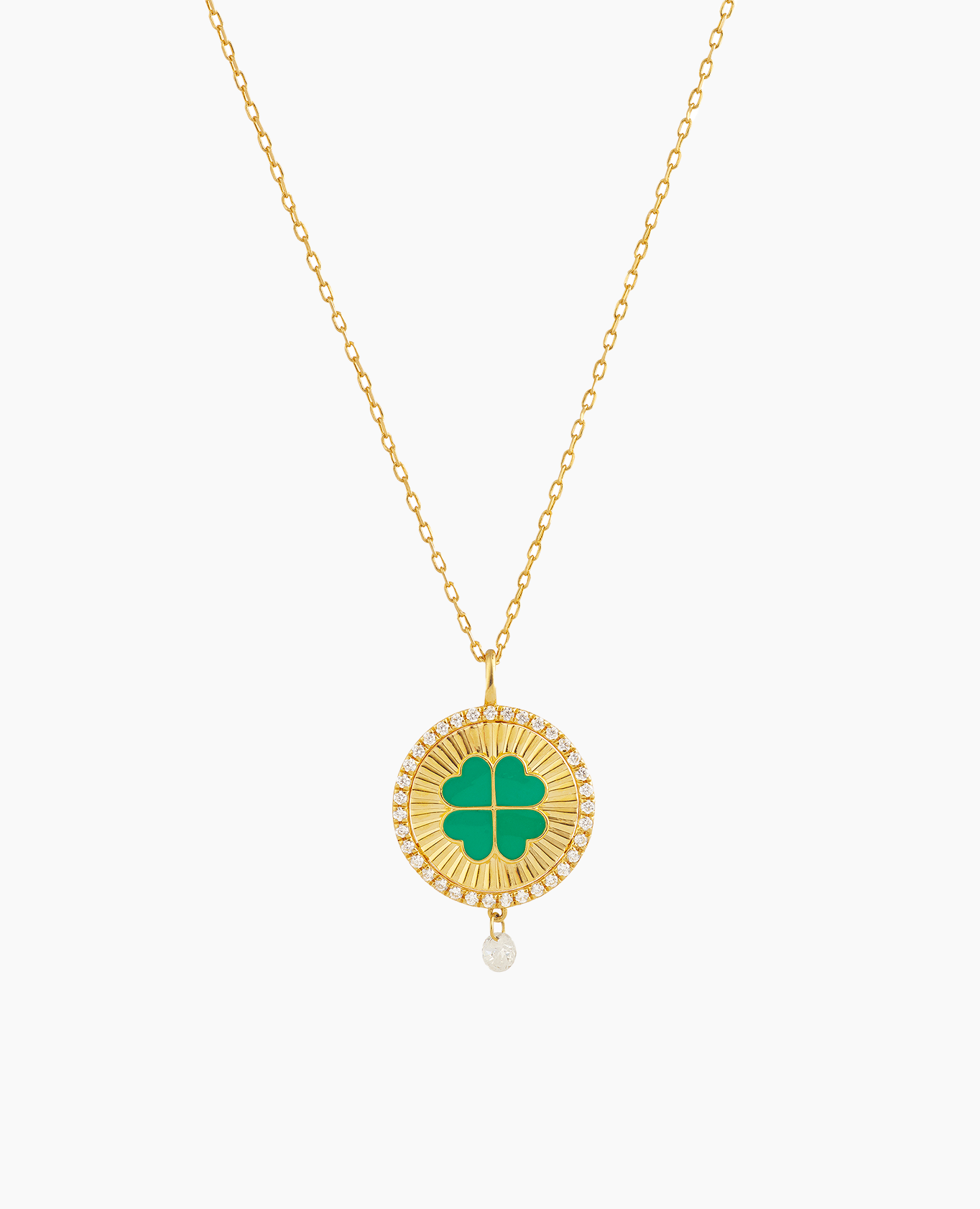 Collier Porte Bonheur Trèfle vert