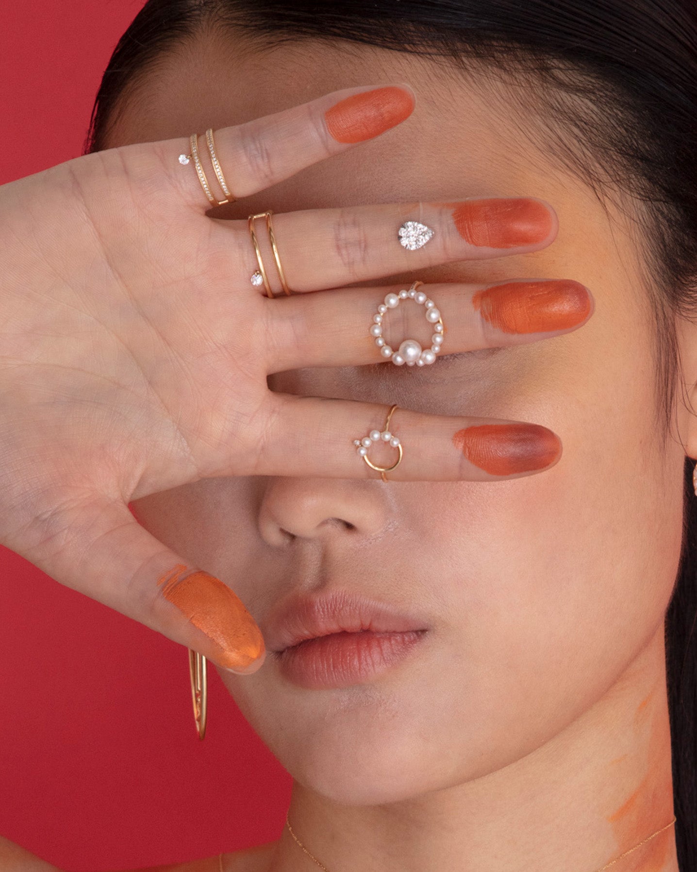 Bague Aphrodite demi perlée