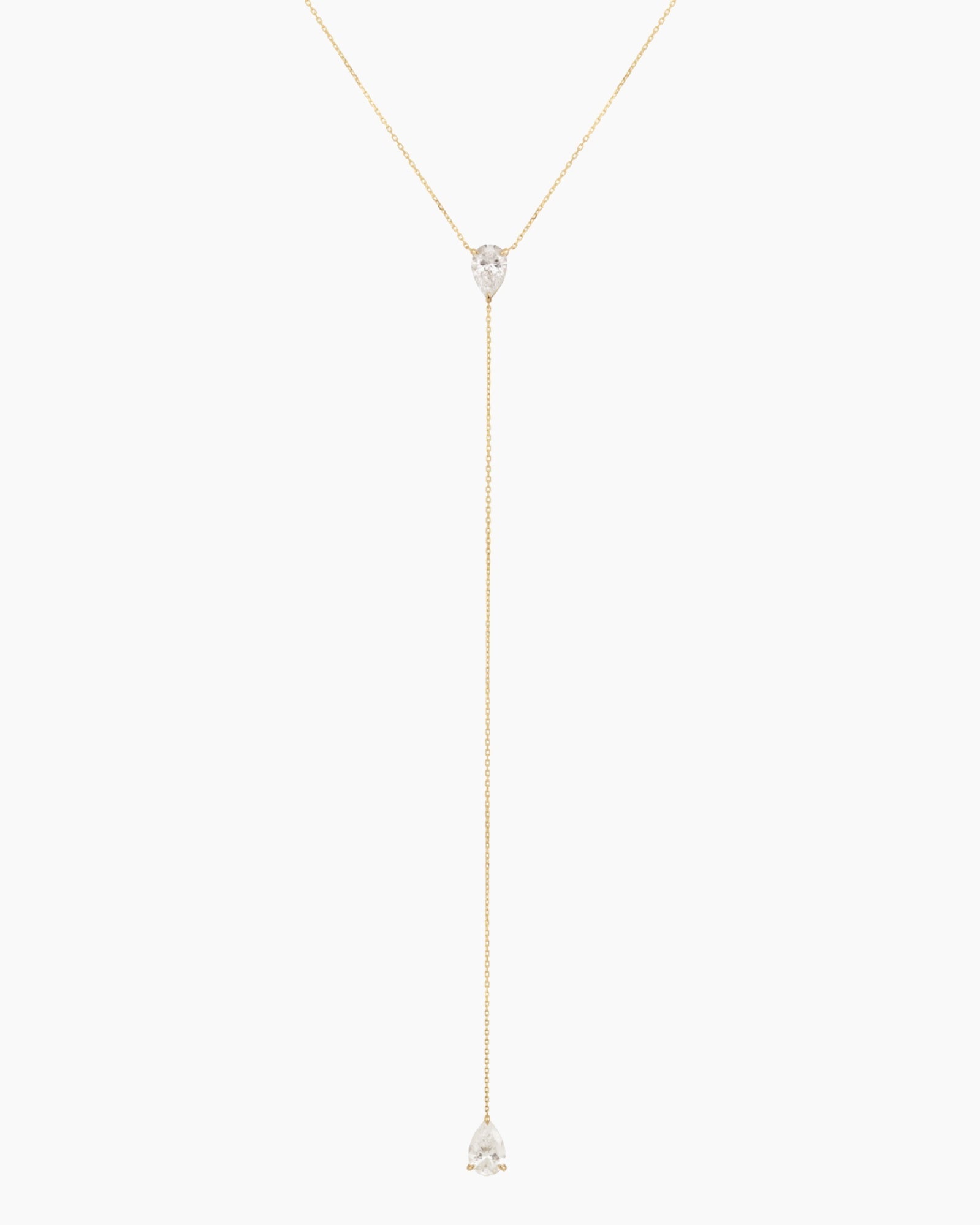 Danaé two-diamond tie necklace