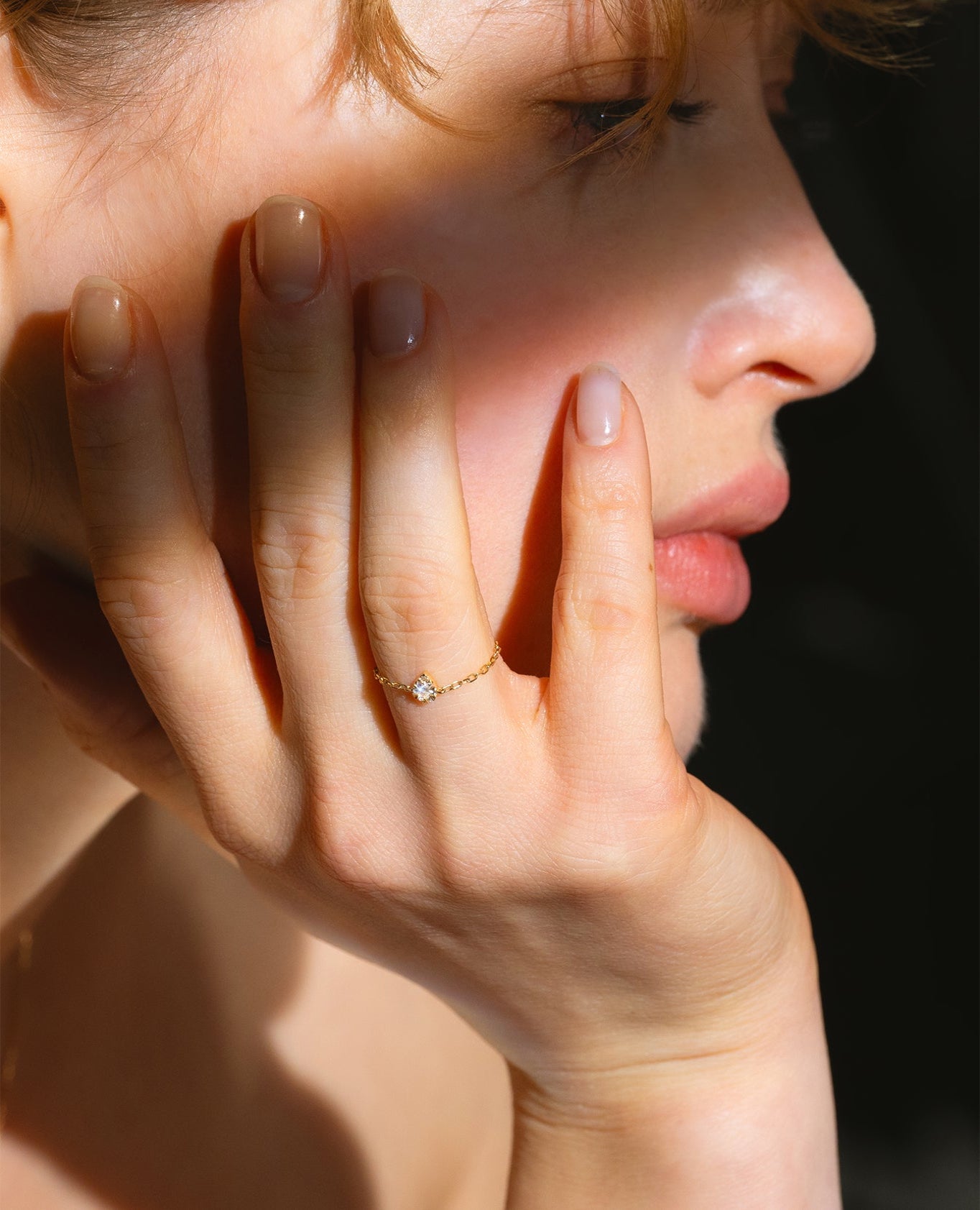 Bague Chaînette Floating Poire