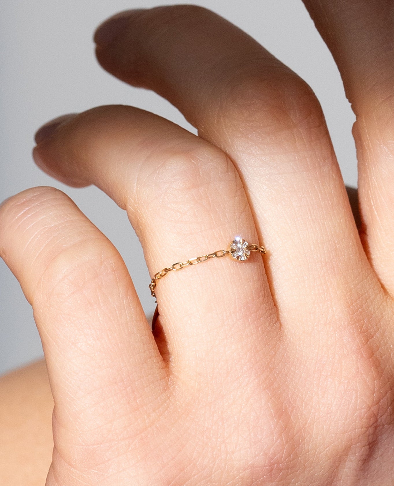 Bague Chaînette Floating Ronde
