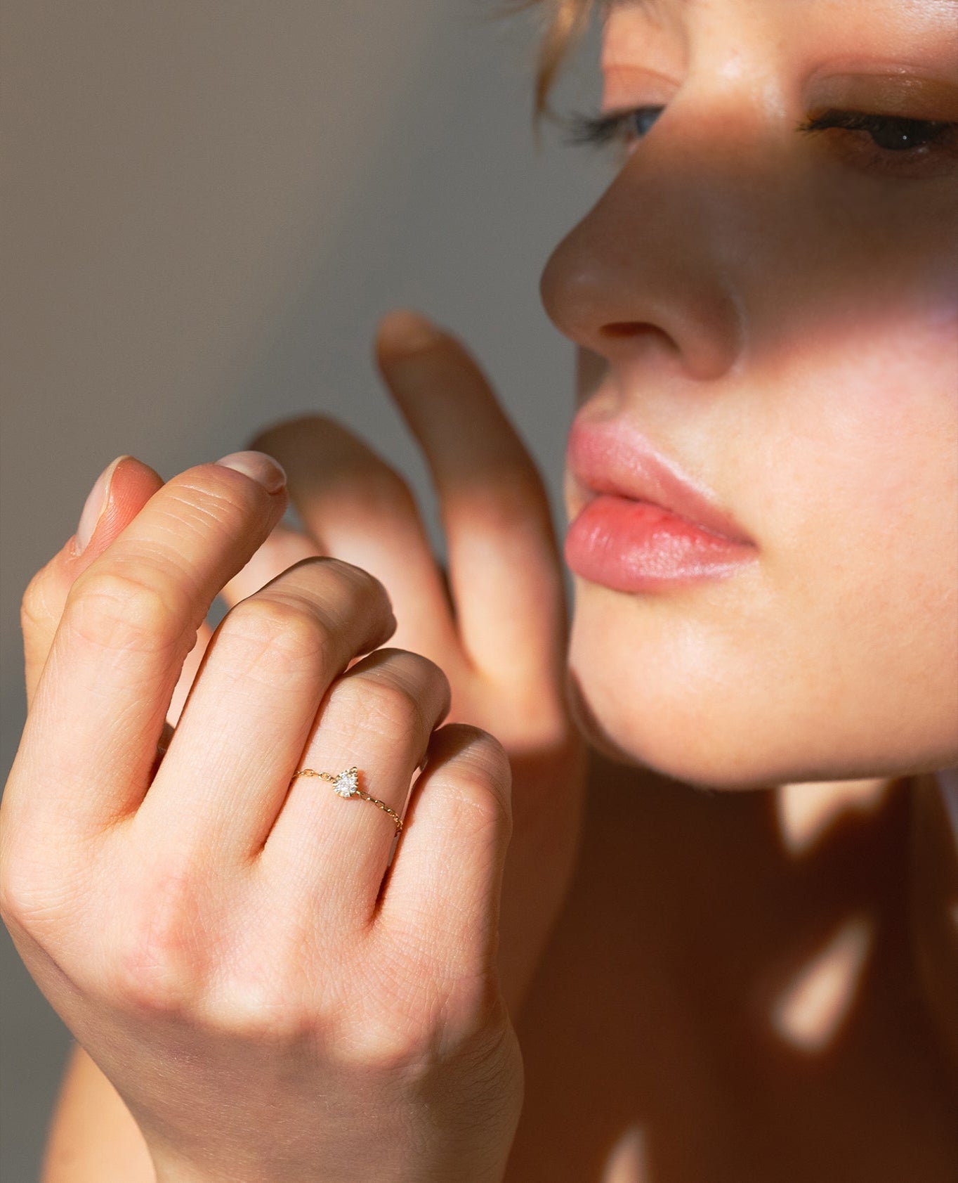 Bague Chaînette Floating Poire