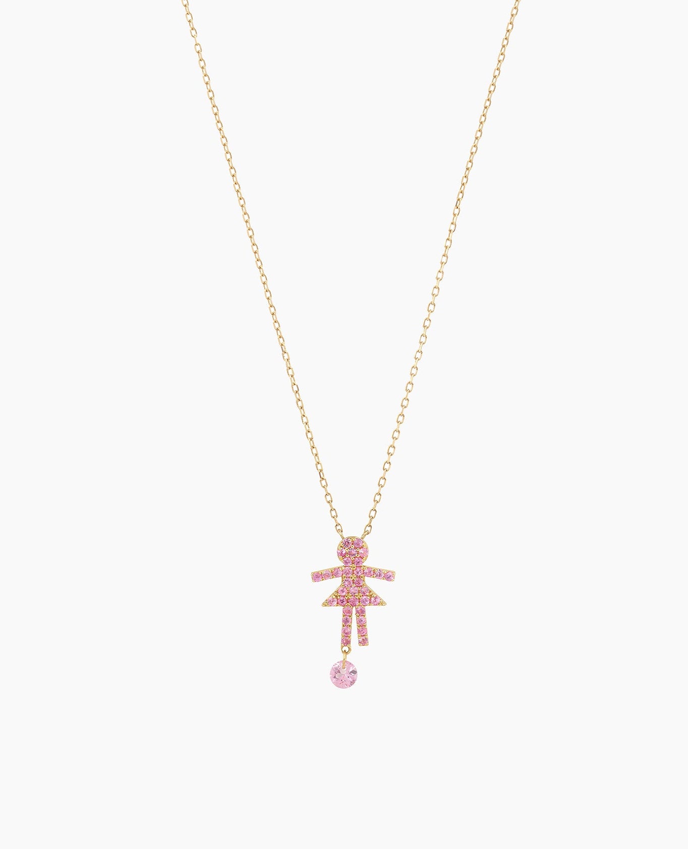 Selene Girl Necklace Pavé Pink Sapphire
