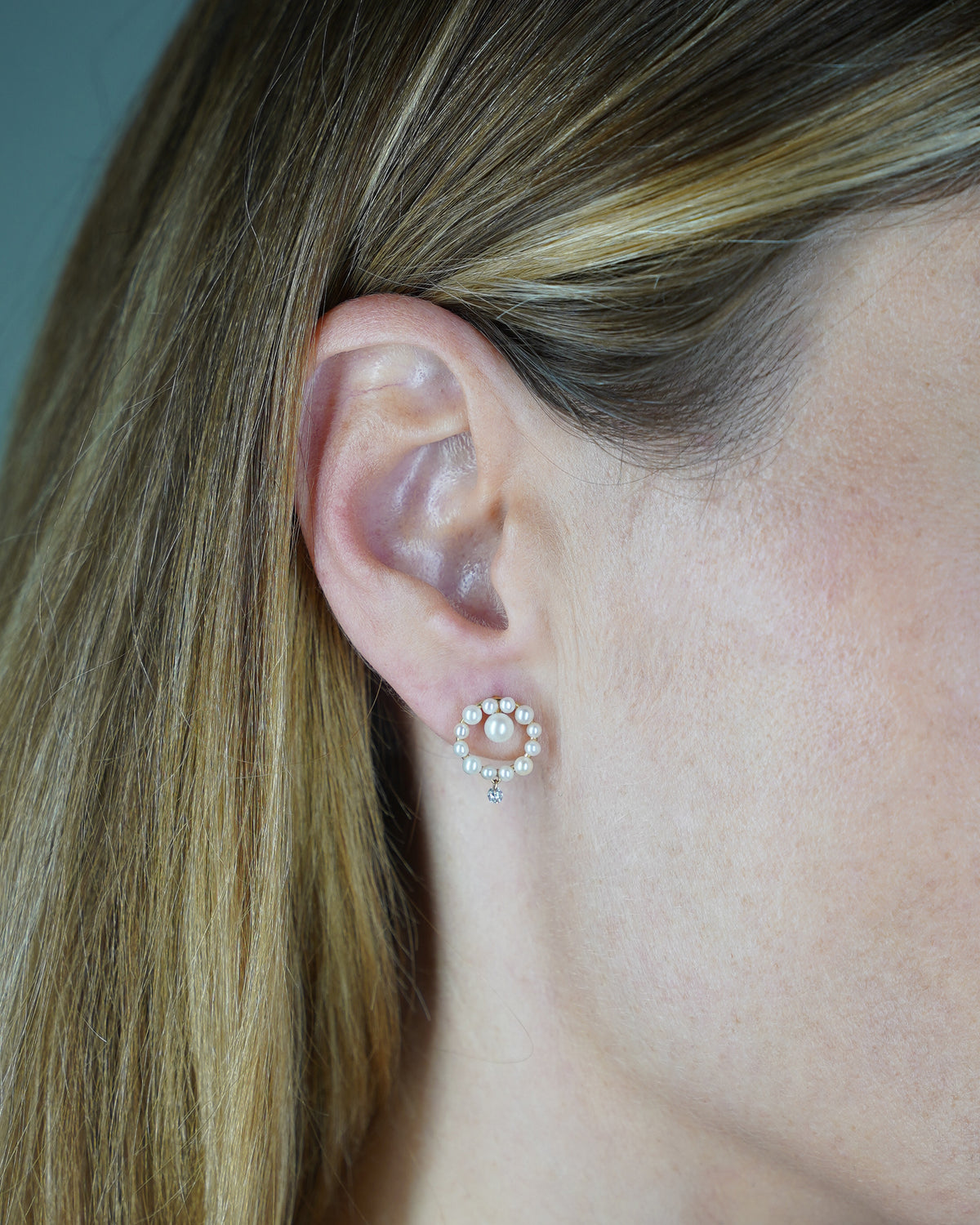 Beaded Aphrodite Round Earrings