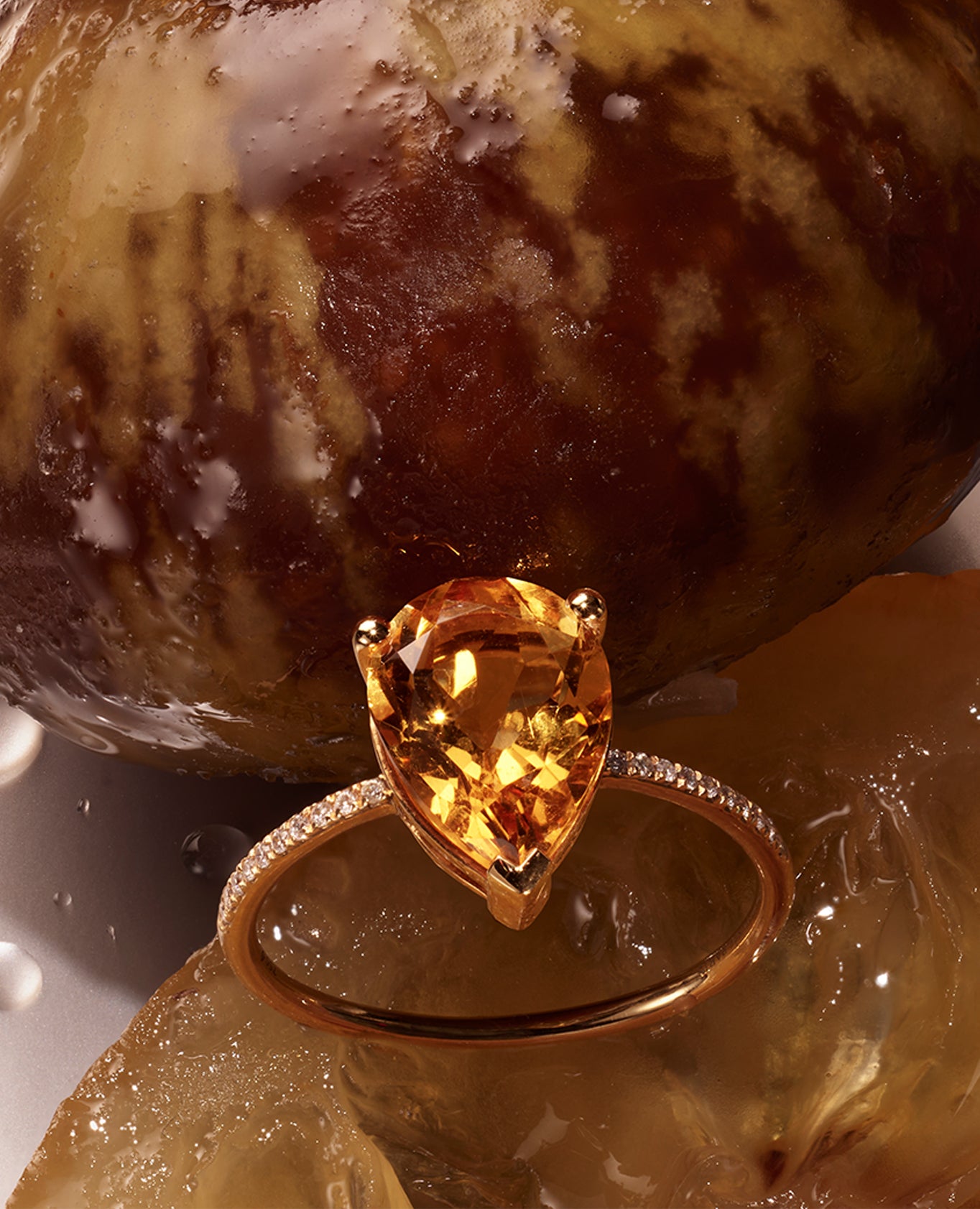 Bague Citrine Poire