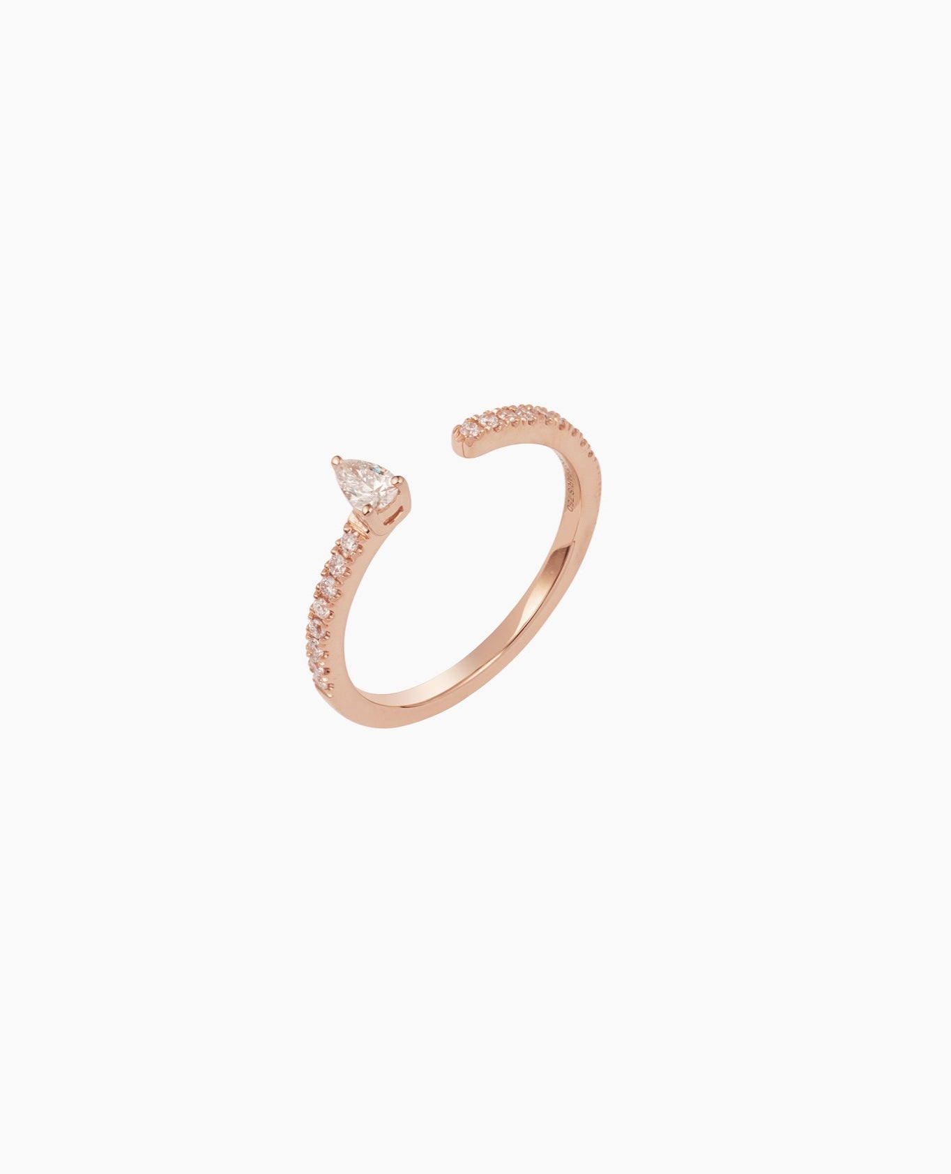 Bague Héra un diamant poire ouvert Rose