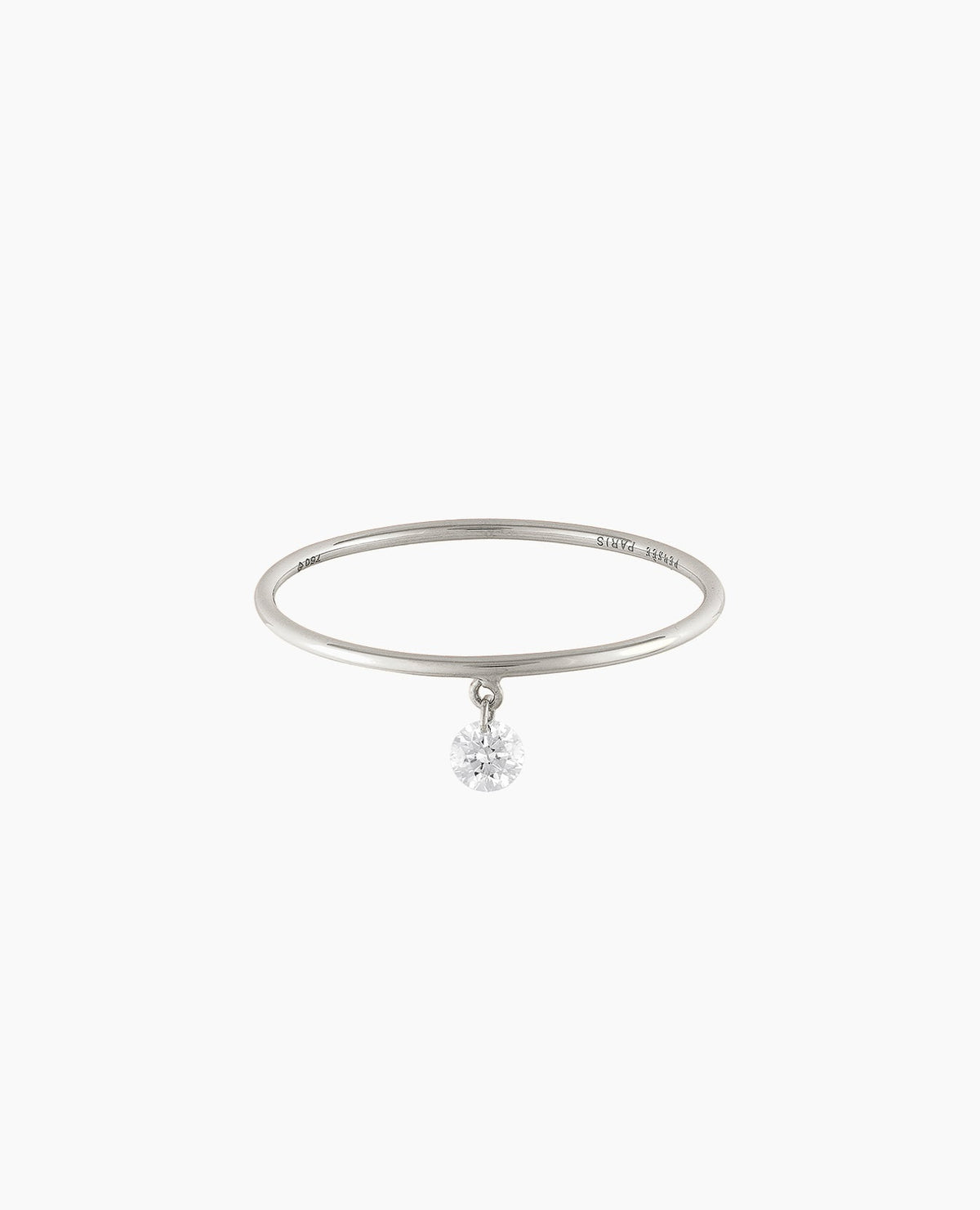Bague anneau minimaliste Danaé en or blanc 18 carats avec diamant 0,05 ct – Bijou chic