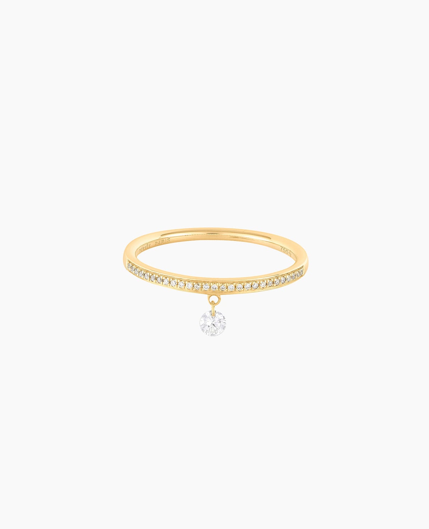 Bague Zeus pavée 1 diamant Jaune