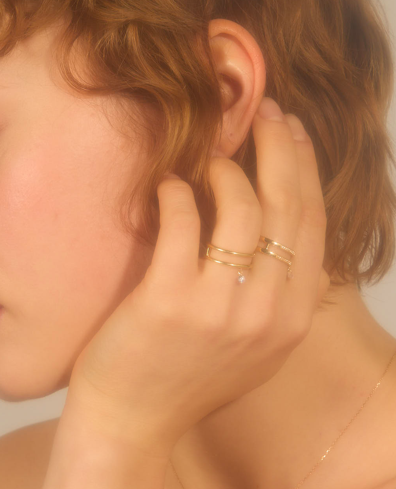 Bague Zeus double un diamant