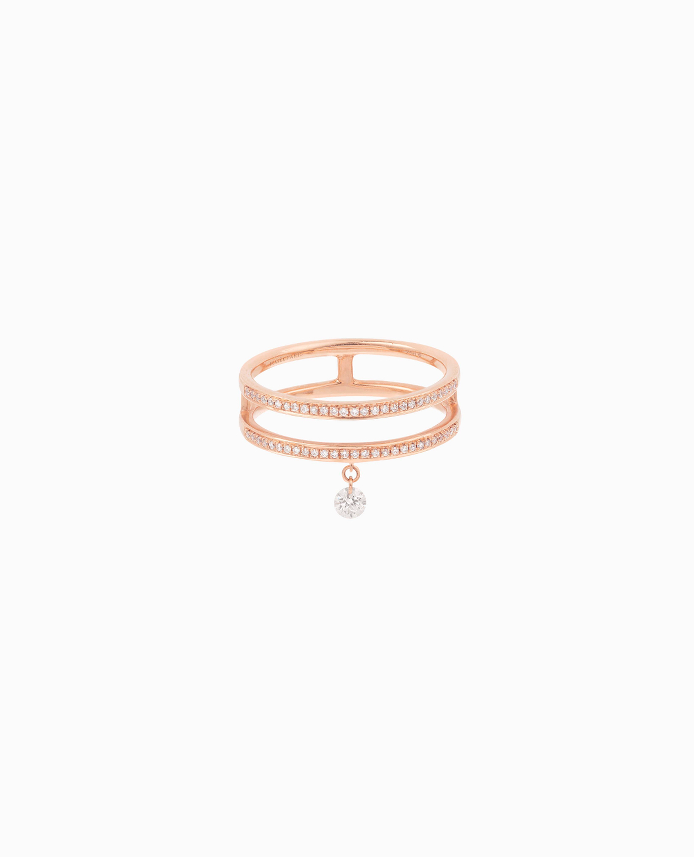 Bague Zeus double pavée un diamant