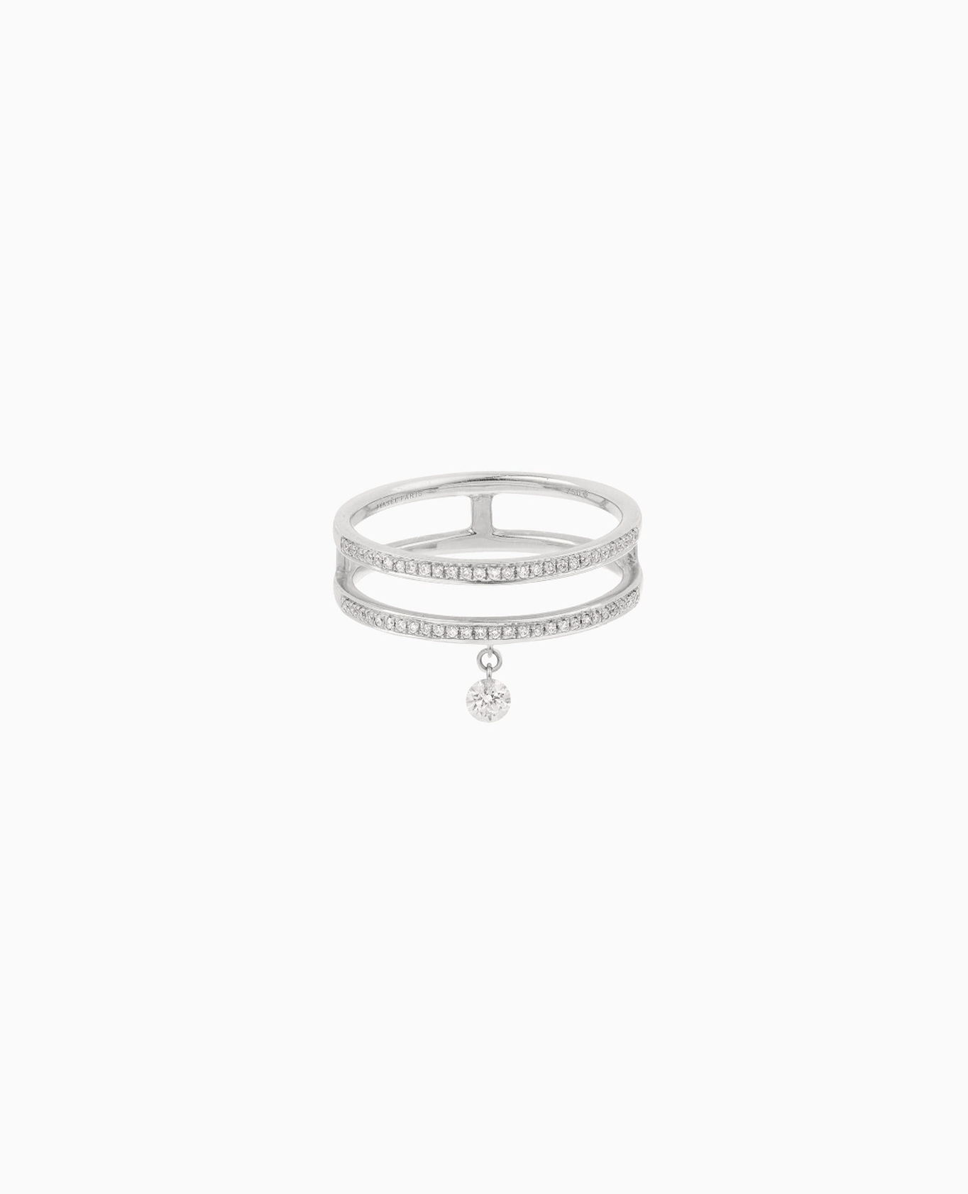 Bague Zeus double pavée un diamant