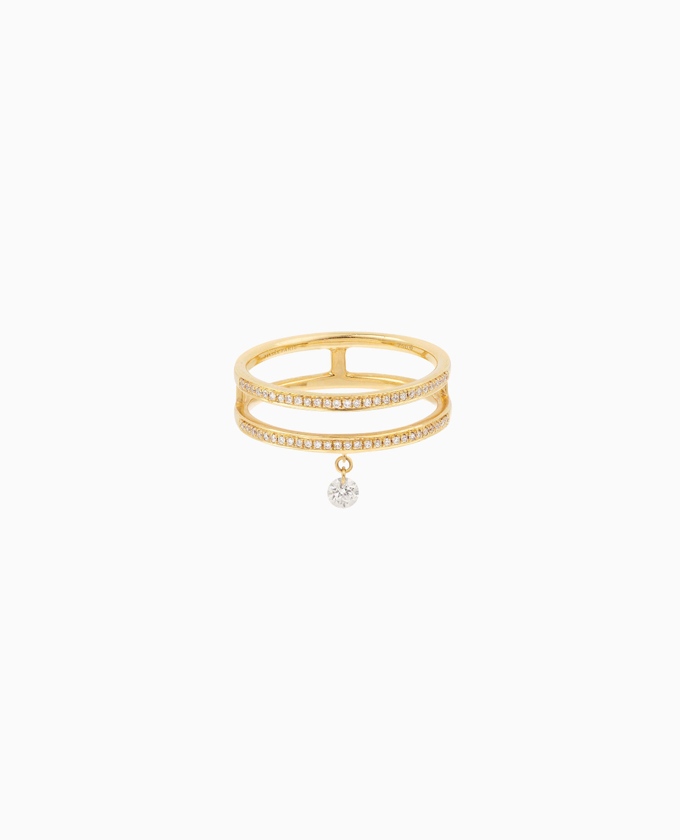 Bague Zeus double pavée un diamant