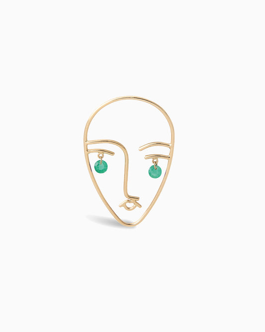 Boucle d'oreille Matisse Émeraude