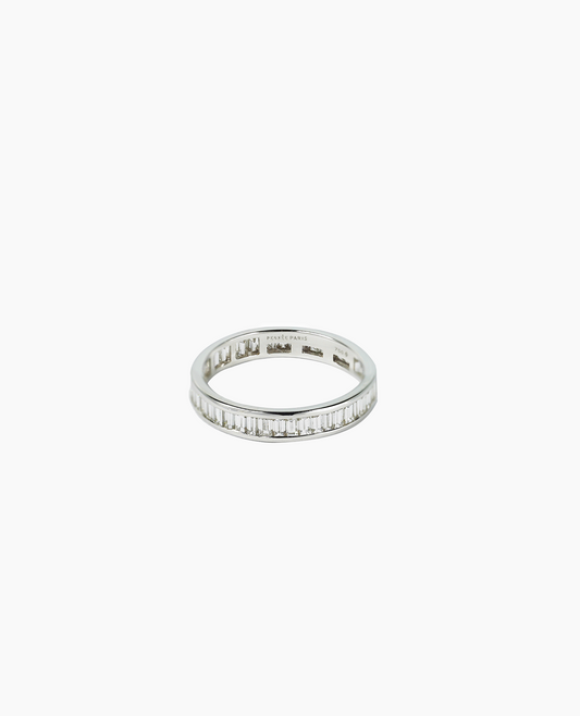 Bague mariage quarante-sept diamants baguette or blanc
