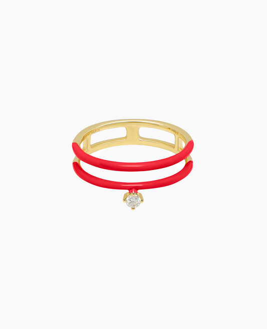 Bague Enamel Zeus Rouge