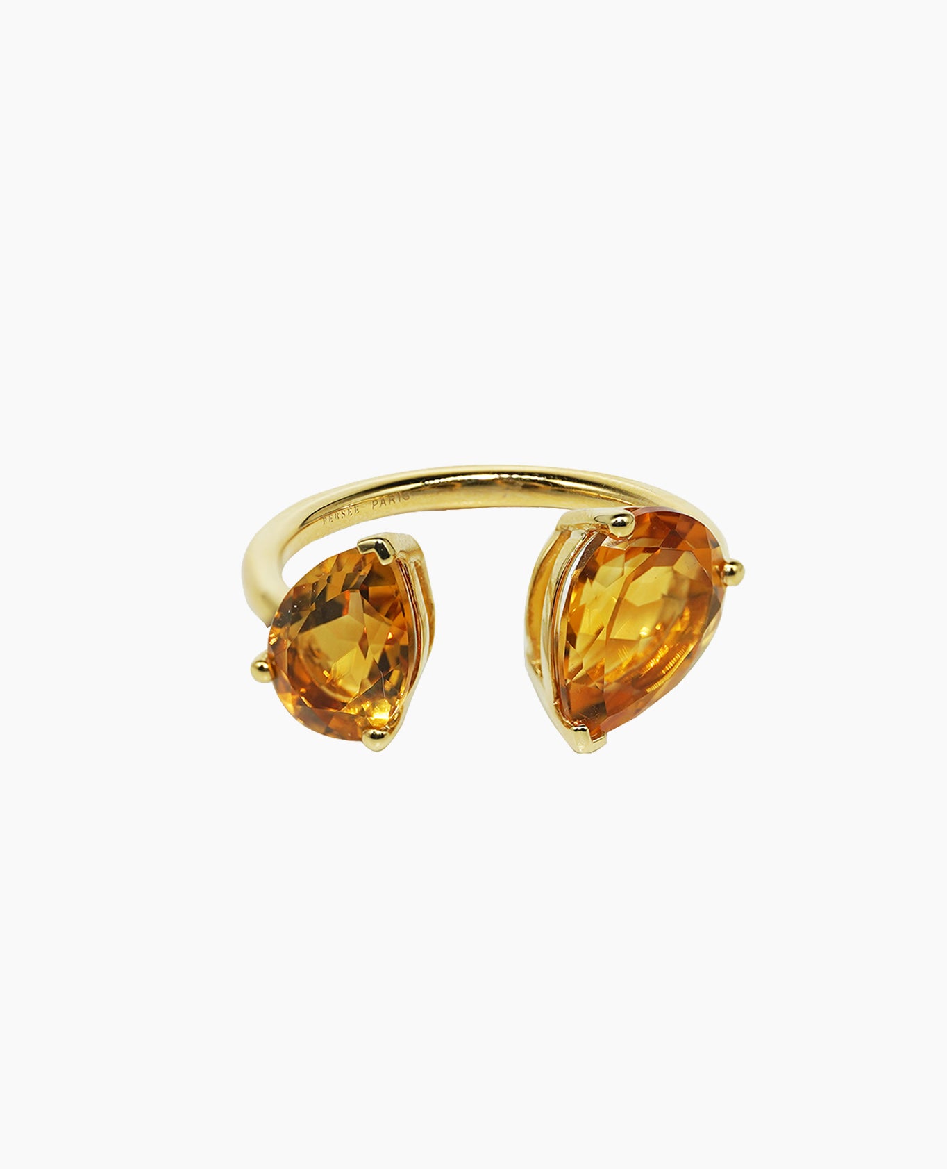 Bague 2 Citrines Poires