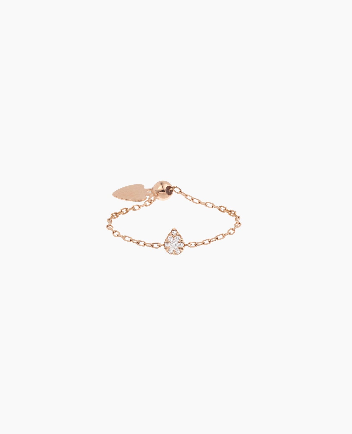 Bague Chaînette Floating Poire Rose