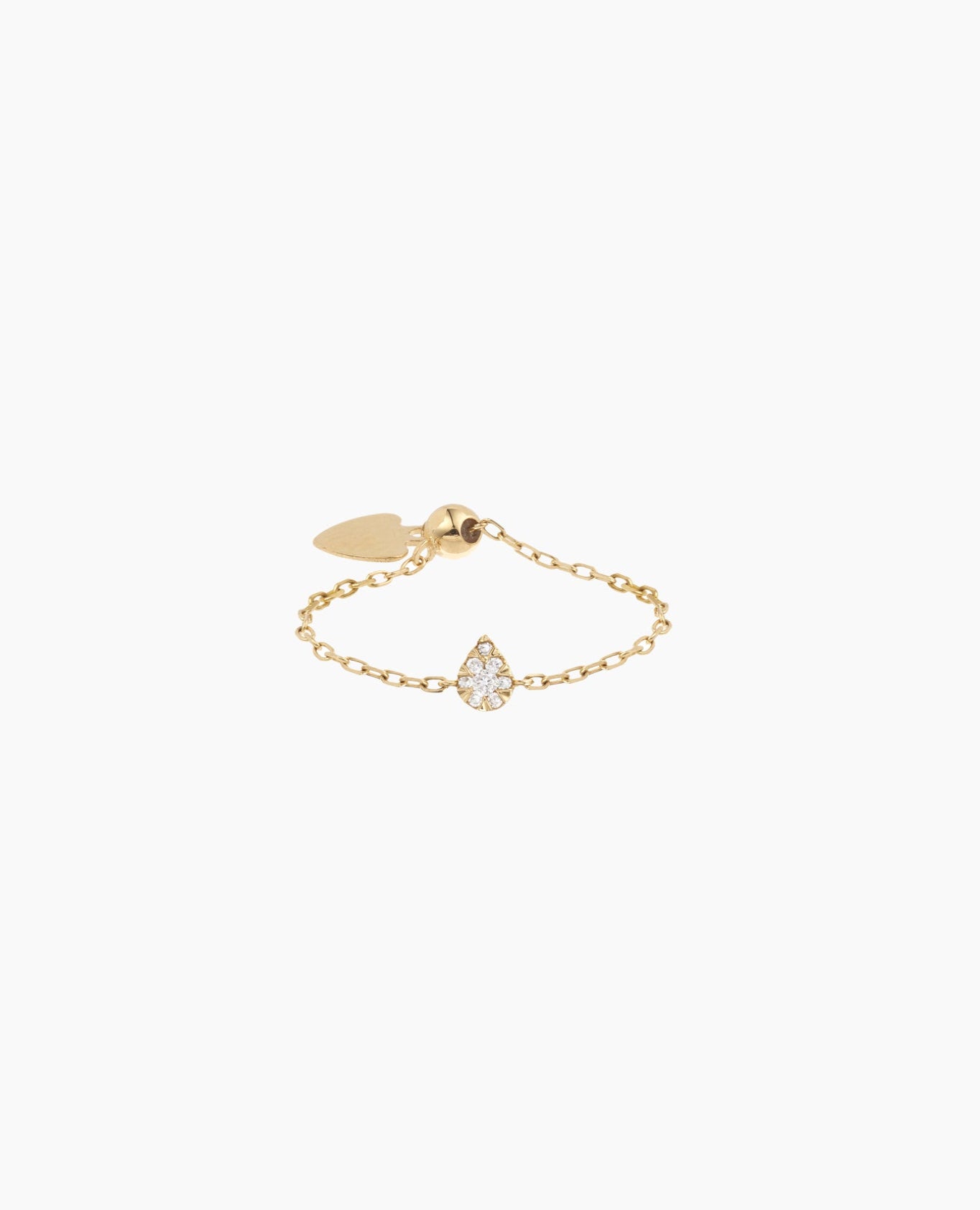 Bague Chaînette Floating Poire Jaune
