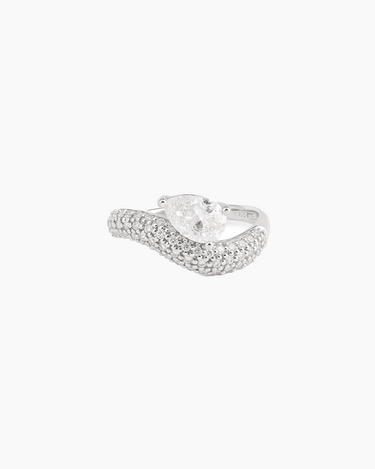 Bague Wave pavée Floating poire
