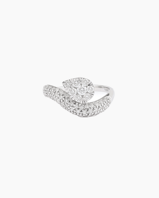 Bague Wave pavée Floating poire