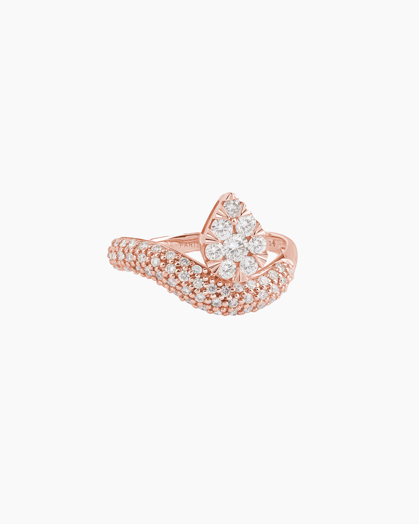 Bague Wave pavée Floating poire