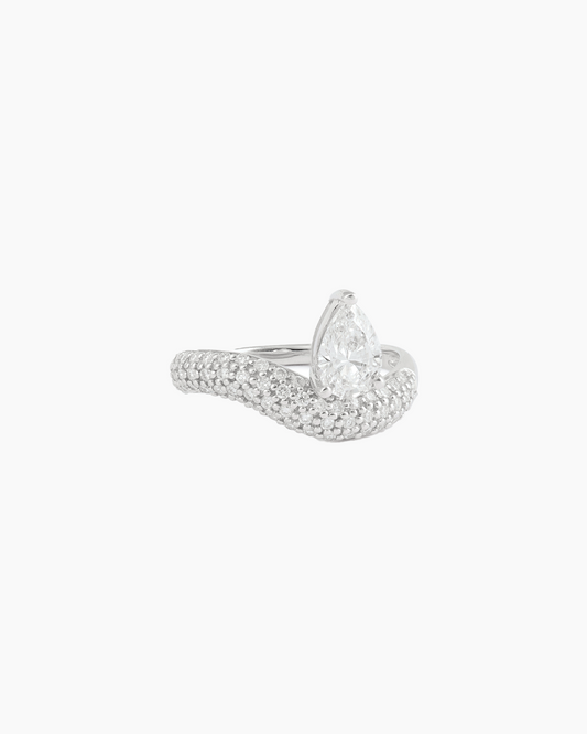 Bague Wave pavée Floating poire