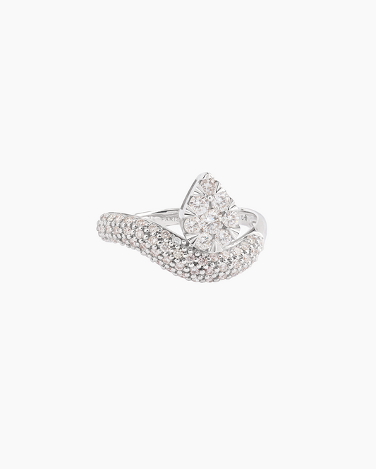 Bague Wave pavée Floating poire