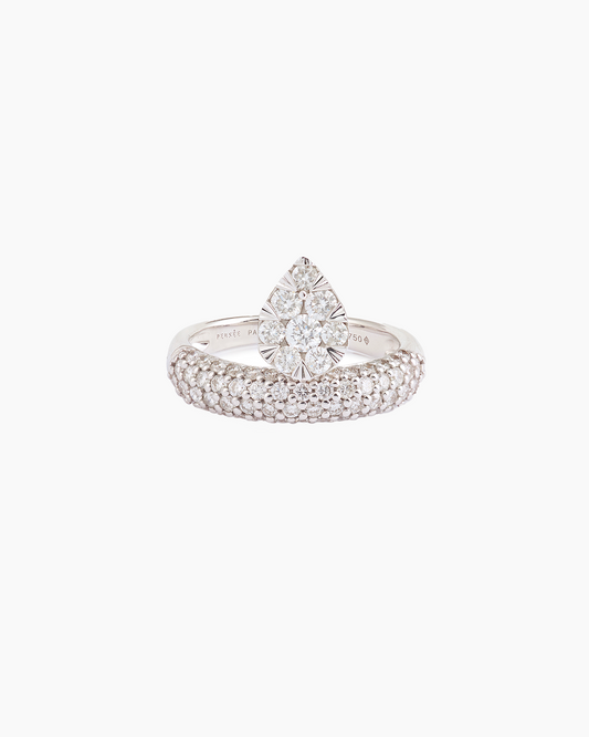 Bague Wave pavée Floating poire