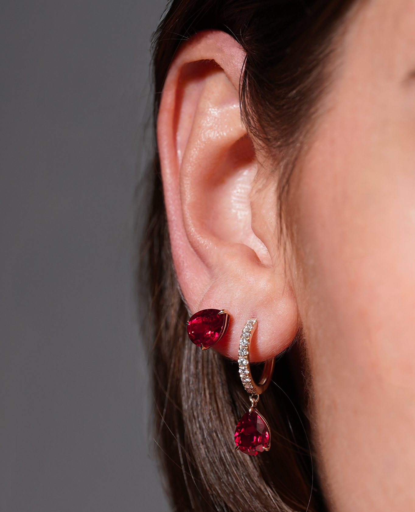 Mono Boucle Créole Iris Rubis