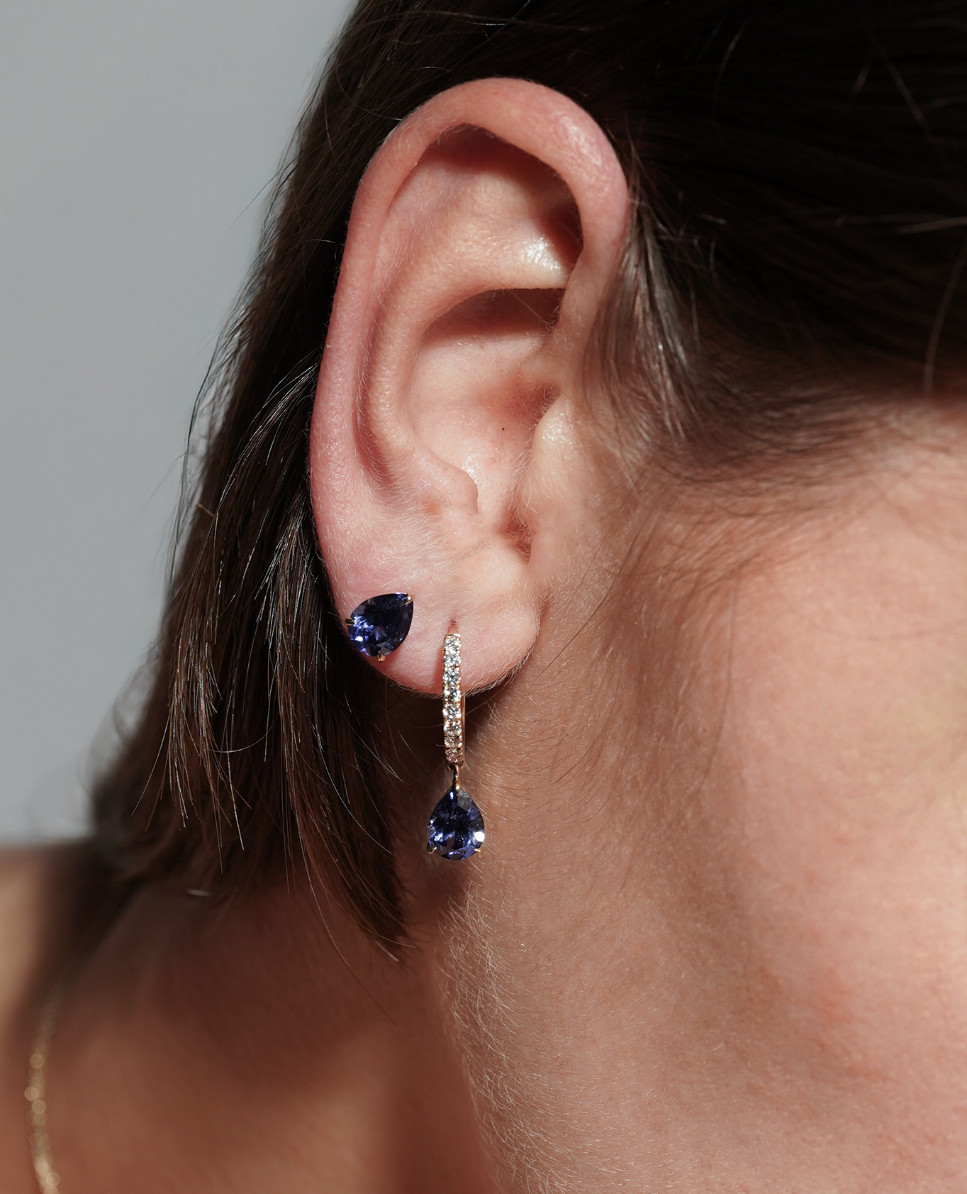 Mono Boucle d'oreille Iris Saphir