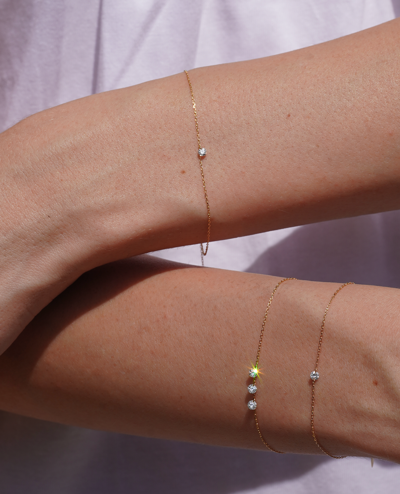 Bracelet Danaé un diamant suspendu
