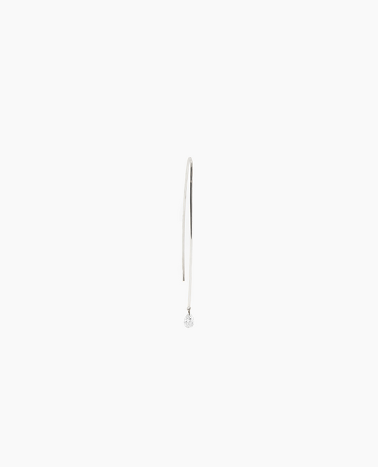 Boucle d’oreille barre or un diamant