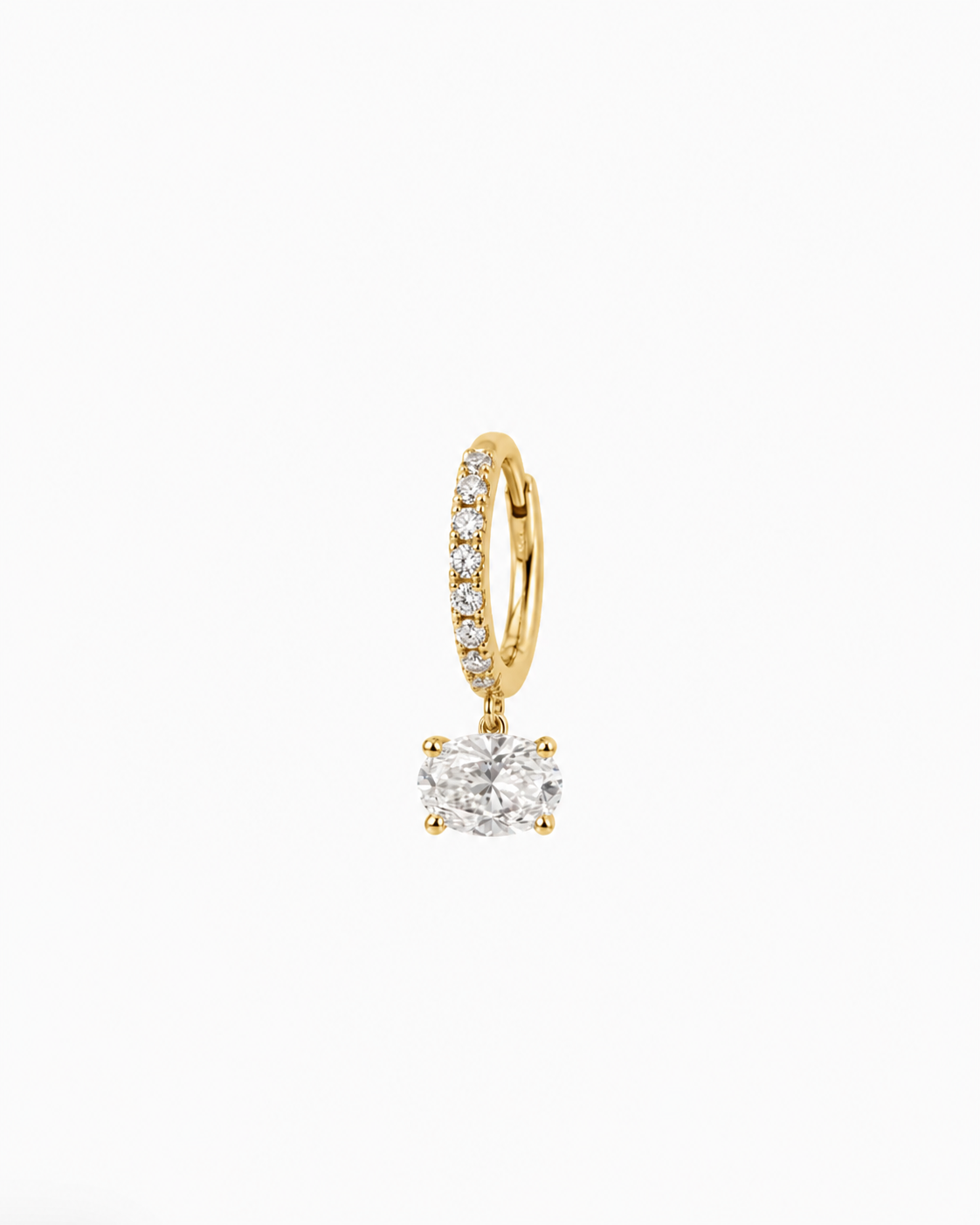 Mono Boucle Créole Ovale pavé