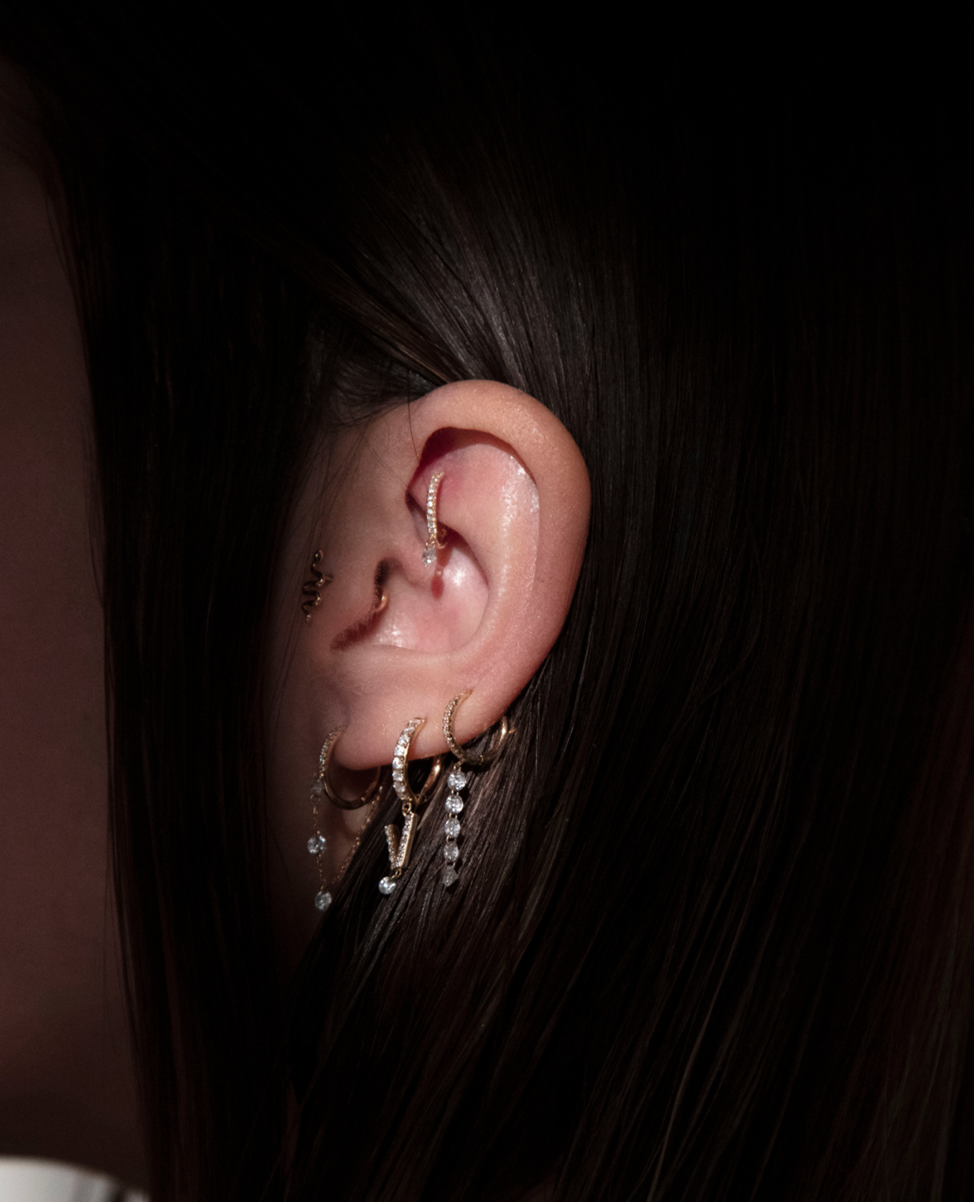 Danaé Piercing Three Diamond Chain