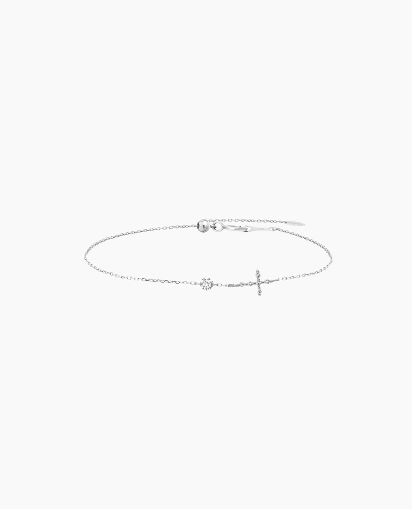 Bracelet Cross pavé 1 encrusted diamant Blanc