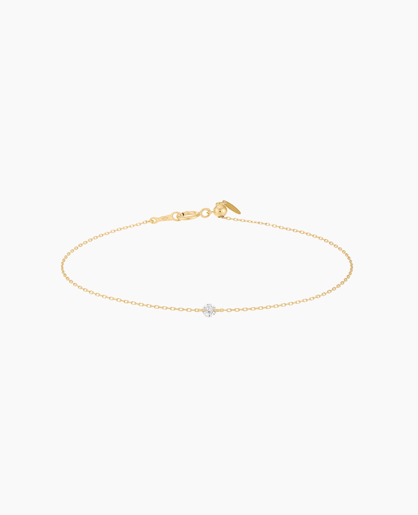 Bracelet Danaé en or jaune 18 carats avec diamant percé 0.05 carats – Bijou minimaliste femme