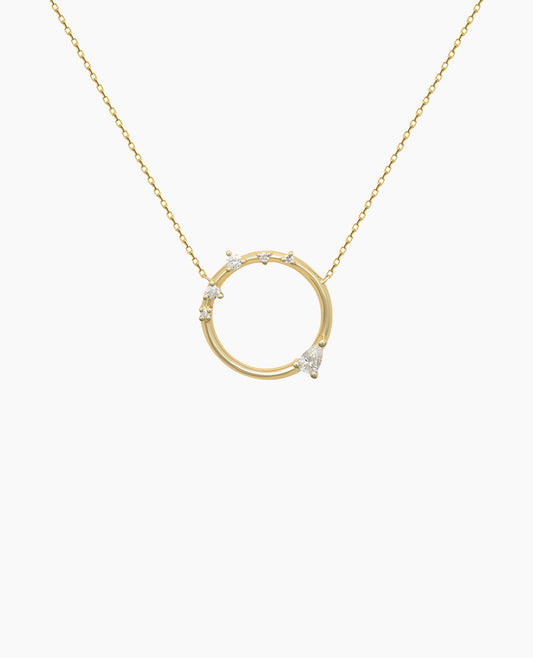 Collier Danaé Pluie d'or six diamants