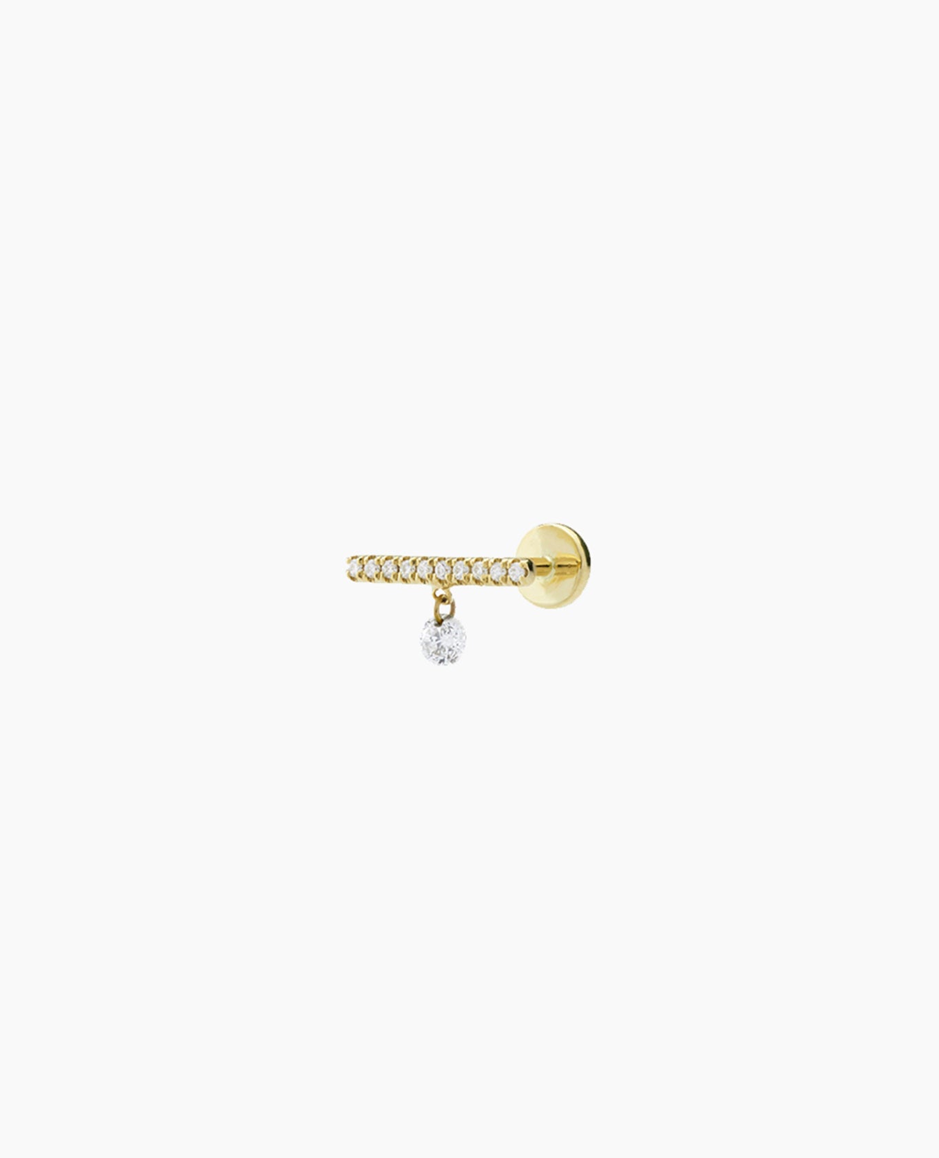 Piercing mini barre pavé diamants
