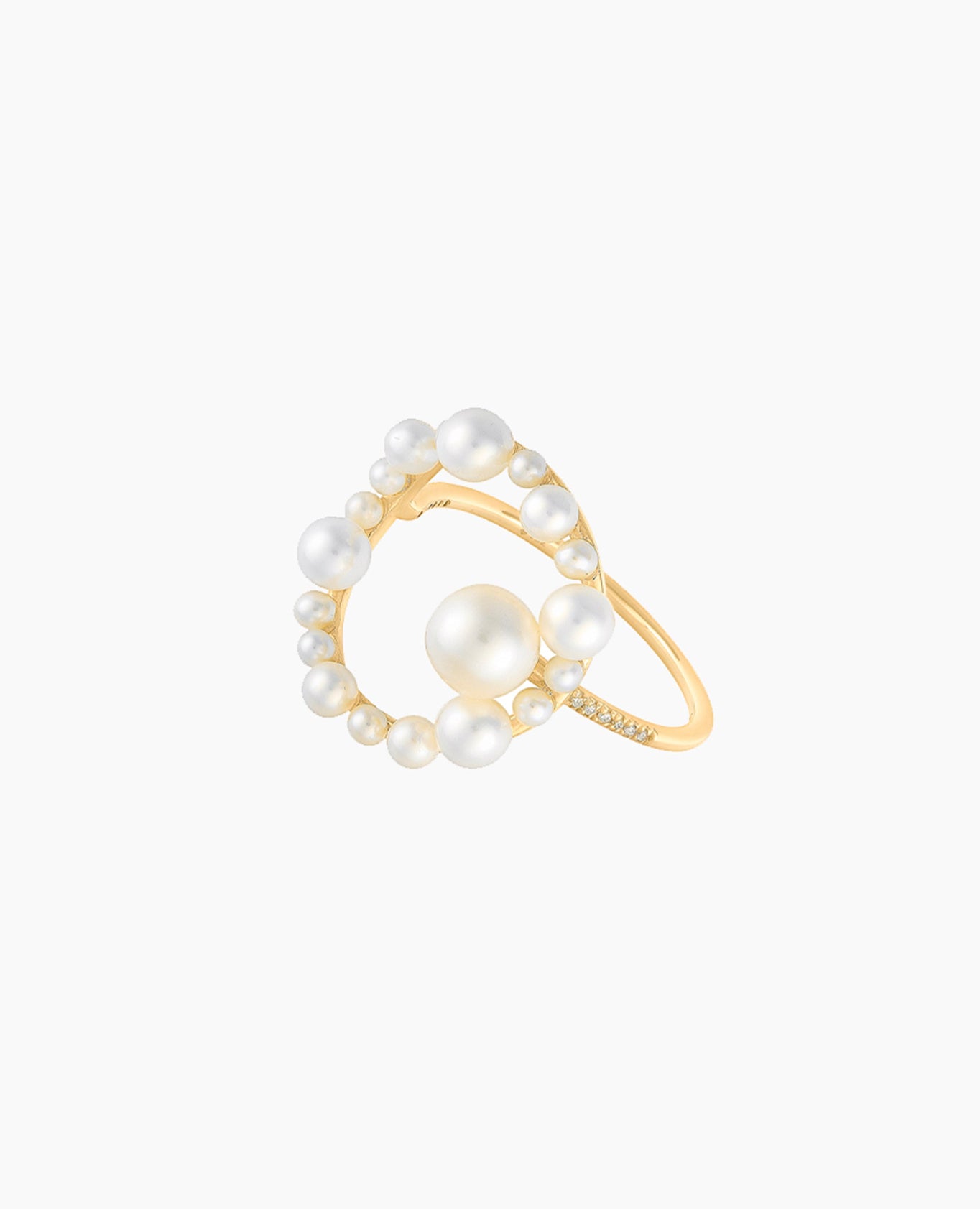 Bague Ronde Aphrodite Perlée Jaune