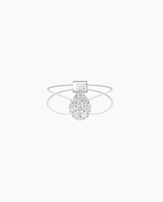 Bague Floating Poire Blanc