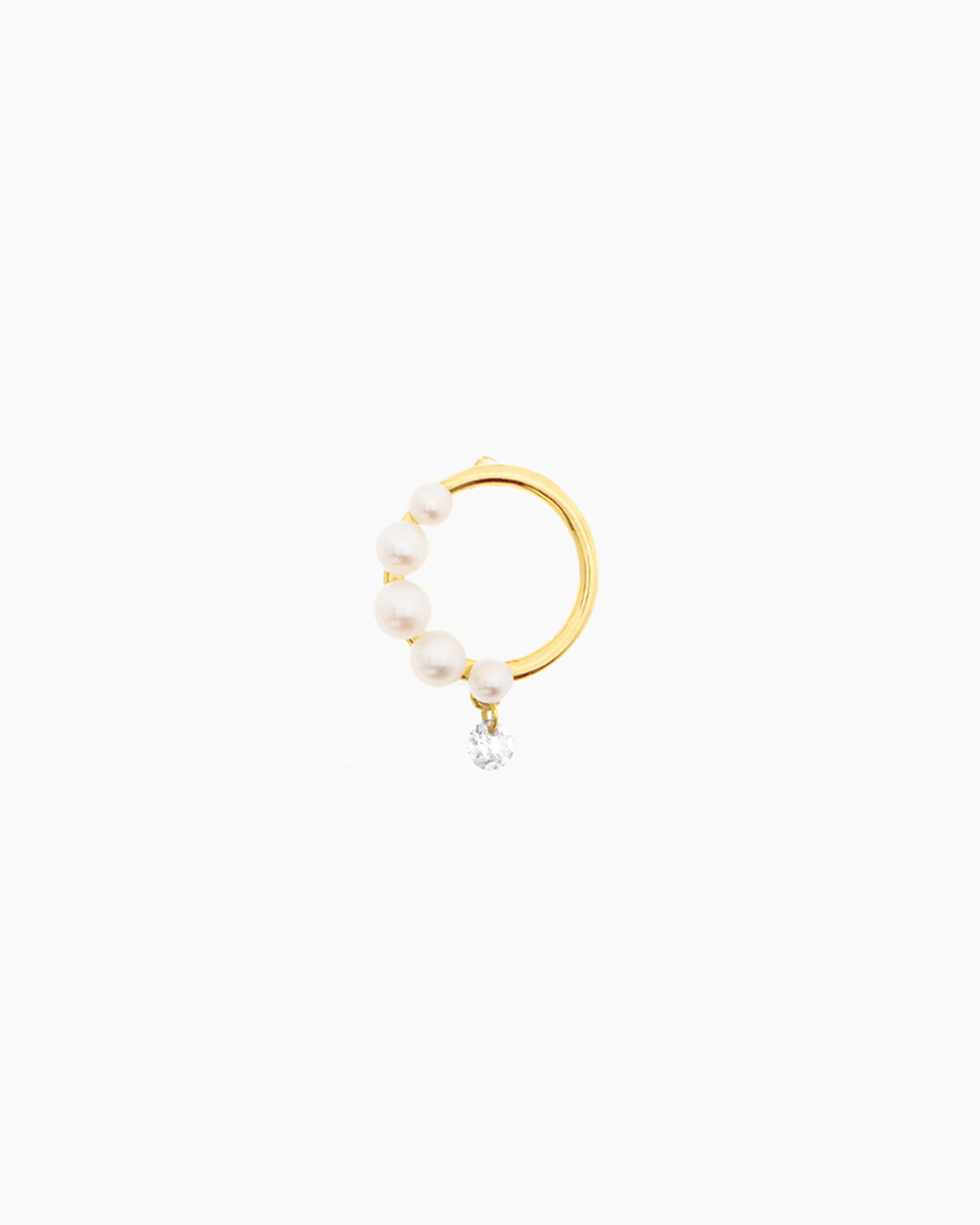 Boucle d'oreille Aphrodite Demi perlée
