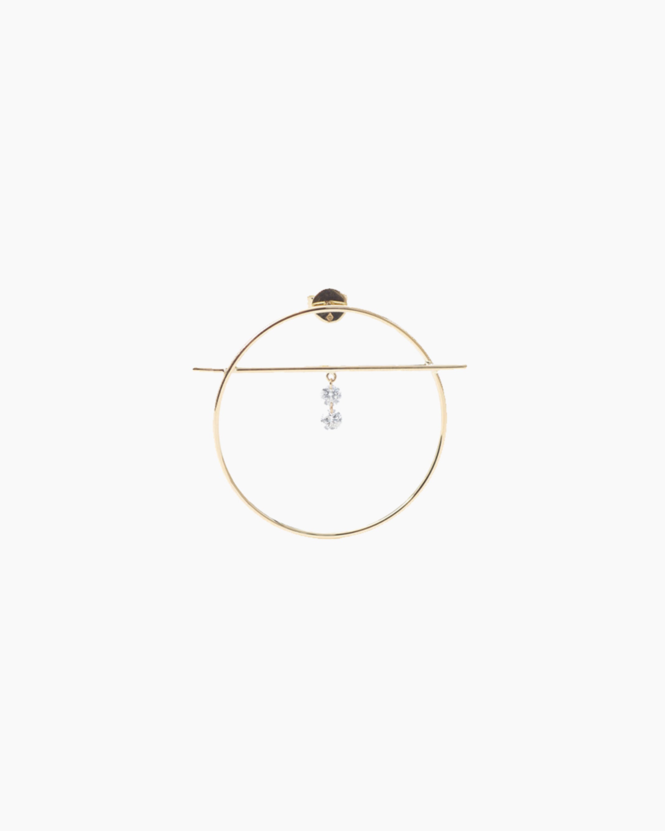 Boucle d'oreille Fibule deux diamants